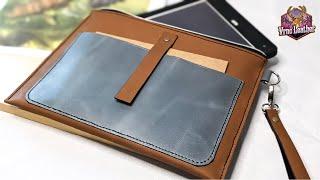 [Leathercraft] Making a  Leather Tablet Sleeve w/ Zipper | Vrnc Leather Crafts