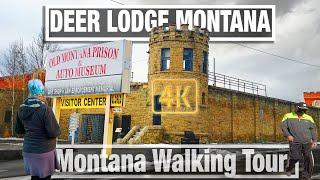 Walk in Deer Lodge Montana - 4K City Walks - Virtual Travel Walking Treadmill Walk Scenery