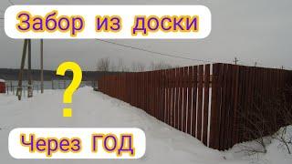 Забор из ДОСКИ через год. ЧТО СЛУЧИЛОСЬ. #забор #дача# забориздоски