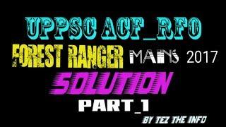 UPPSC UPPCS ACF MAINS GS PAPER 1 acf assistant forest conservator forest ranger