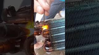 split ac cooling coil leak repairing || indoor unit leak repairing #shorts