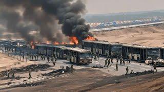 1 Hour Ago! 100 Buses Carrying 6,000 US Troops Intercepted by Russia on the Border to Ukraine