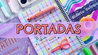 PORTADAS BONITAS para cuadernos con ROTULADORES    IDEAS para CARÁTULAS muy FÁCILES y RÁPIDAS