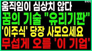 움직임이 심상치 않다 꿈의 기술 "유리기판" '이주식' 당장 사모으세요 무섭게 오를 '이 기업' 반도체유리기판 유리기판관련주 주가 주가전망 대응 두박이