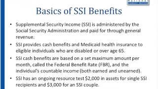 Supplemental Security Income SSI and SSI Work Incentives You Can Make an Informed Choice About Work