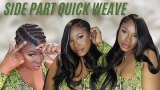 Deep Side Part Quick Weave + Natural Leave out + Protective Hairstyles ft Alipearl