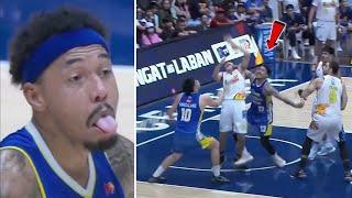 Calvin Abueva throws Elbow & wanna Fight Santillan after heated play!