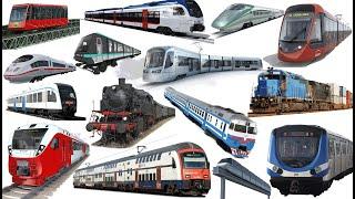 TRAINS Name Sounds | Learning Types of Trains - Railway Vehicles - Trains and Subways