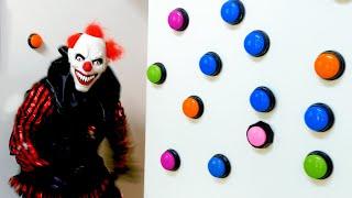 Scary Clown Sets 100 Button Trap - Will I Escape? - WeeeClown Around