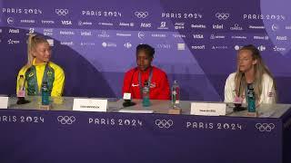 FAITH KIPYEGON BECOMES FIRST TO WIN THREE OLYMPIC 1500M TITLES, JESS HULL BRONZE | PRESS CONFERENCE