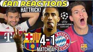 UCL FAN REACTIONS - BARCELONA TAKES REVENGE FROM BAYERN MUNICH (4-1) AS RAPHINA ALSO BAGS HATTRICK