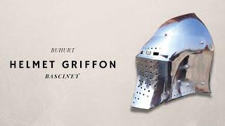 Griffin Bascinet Helmet for Medieval Reenactment/Medieval combat sport/SCA - by HBC Armor