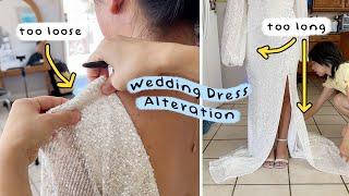 Altering a sequin wedding dress at home