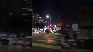 Night time  Korea town street in Los angeles -034. 韩国城.Корейский город.미국 엘에이 한인타운 밤거리.コリアタウン.