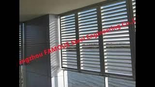 Aluminium Jalousie Louver Windows with Screen Mesh   Hurricane Impact Quality Glass Windows Wall