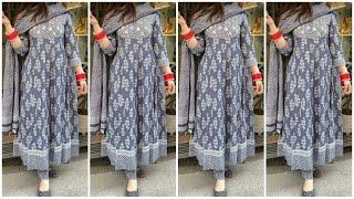 Printed Anarkali suit with Plazo!! Cotton suits!!