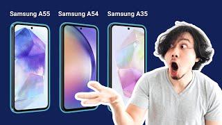 Samsung A55 vs A54 vs A35 – The Galaxy Battle of 2024!