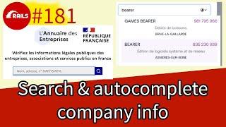 Ruby on Rails #181 Search and Autocomplete French Company Information | Trailer