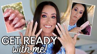 GET READY WITH ME FOR A BANQUET- Makeup, hair and nails!