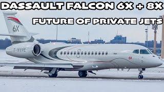 Next Generation Private Jets! Dassault Falcon 6X and 8X in Montreal (YUL/CYUL)