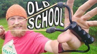 Daisy Marksman Wrist Rocket Slingshot | Old School Trick Shots | Trick Shot Tuesday Ep. #14