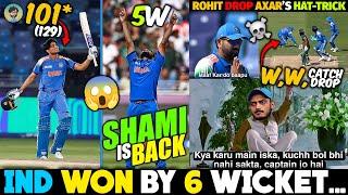 Shubman Gill 100  Md Shami 5 Wickets  Rohit Drop Axar Hattrick  IND vs BAN CT 2025 InCrico