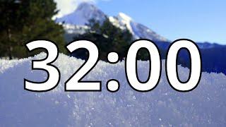 32 Minute Timer | Snowy Mountains | NO Music