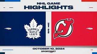 NHL Highlights | Maple Leafs vs. Devils - October 10, 2024