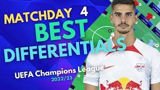 UCL Fantasy Matchday 4: BEST DIFFERENTIALS MD4 | Champions League Fantasy Tips 2022/23