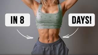 8 Min | 8 Days | 8 Exercises to Get SMALL WAIST & ABS - Do This Every Day! Home Ab Workout Challenge