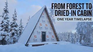 Building Our Off Grid Cabin in Alaska | One Year TIMELAPSE