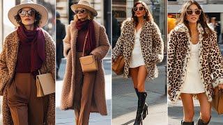 Winter Street Fashion in Italy: Winter Outerwear Trends and Timeless Leopard Print Fashion