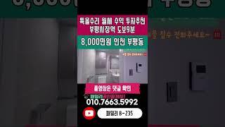 번호B-235)인천1호선 부평시장역 도보9분 특올수리 채광 좋은 월세수익 추천 공원 앞 종합시장 도보 2분 1억미만 인천 부평구 부평동 빌라매매[인천빌라매매][부평동빌라매매]