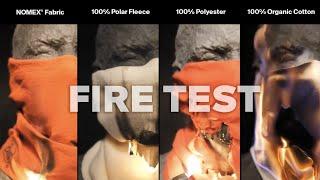 BUFF® Safety - FIRE TEST with different fabrics