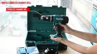 New Makita DHP453 Cordless Hammer Drill and Rapid Charger with Makita Carrying Case