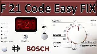 Washing Machine F 21 Code | Bosch | Neff | Whirlpool / EASY FIX!