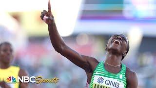 12.06!!! Amusan wins 100 hurdles World Title with preposterous wind-aided time | NBC Sports