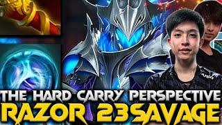 Crazy Play 23Savage Razor The Hard Carry - Dota 2 Pro Gameplay & Learn 7.37C #23savage #razor