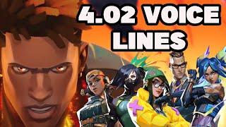 *NEW* VALORANT Voice Lines + Agent Interactions 4.02