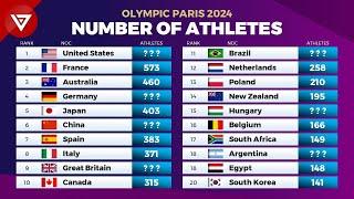 🟣 OLYMPIC PARIS 2024: Number of Athletes in Every Countries/Nations