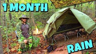 COT TENT After 1 Month In the Mountains Heavy Rain Camp & Campfire Steak Night Cat Cot Tent Review