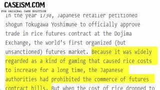 The Dojima Rice Market and the Origins of Futures Trading Case Solution & Analysis
