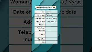 Personal Details - Learn Lithuanian