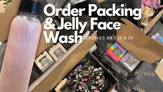 Packings Christmas Orders and DIY Jelly Face Wash - Labmas Days 15 & 16