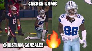 Ceedee Lamb Vs Christian Gonzalez  (WR Vs CB) Cowboys Vs Patriots 2023 highlights