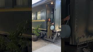 I arrived at the Choo Choo Chalet #sewing #vintage #traintravel #train
