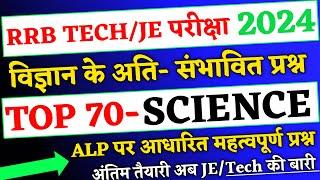 Railway Technician Science 2024, RRB JE और Technician के विज्ञान के Top 70 प्रश्न, Science for rrb