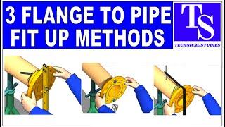 PIPING - 3 easy methods of Flange to pipe fit up-  Tutorial for beginners Pipe fit up tutorials