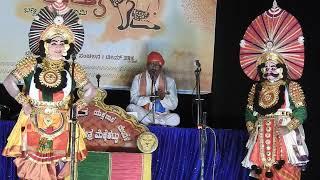 JalavallivsHennabailShalya&KrishnaWhen the charm of speech hits each other#yakshagana #jalavalli #hennabail #natya