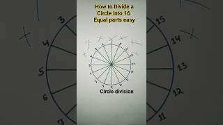 How to Divide a Circle into 16 Equal Parts || Easy trick #shorts#viral#geometric